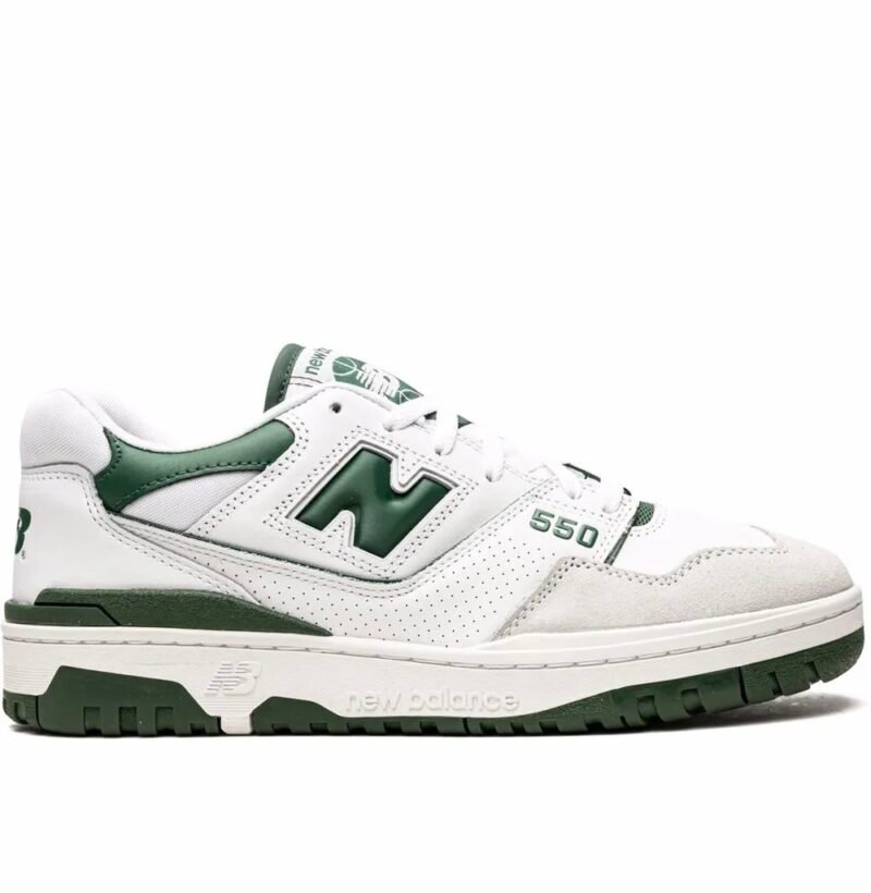 NB 550 WHITE/TEAM FOREST GREEN